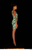  Luna Corazon dressed green patterned dress standing whole body 0015.jpg